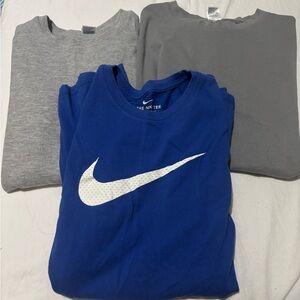Nike Blue Tee and Gray Shirt Set